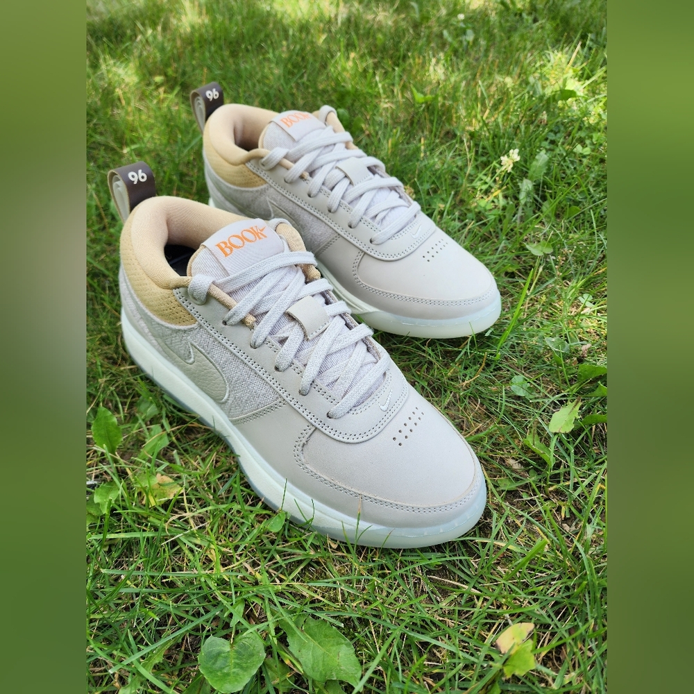 Size 7.5 - NEW Men's NIKE BOOK 1 "Grey/Sail" Light Orewood Brown - Picture 13 of 17